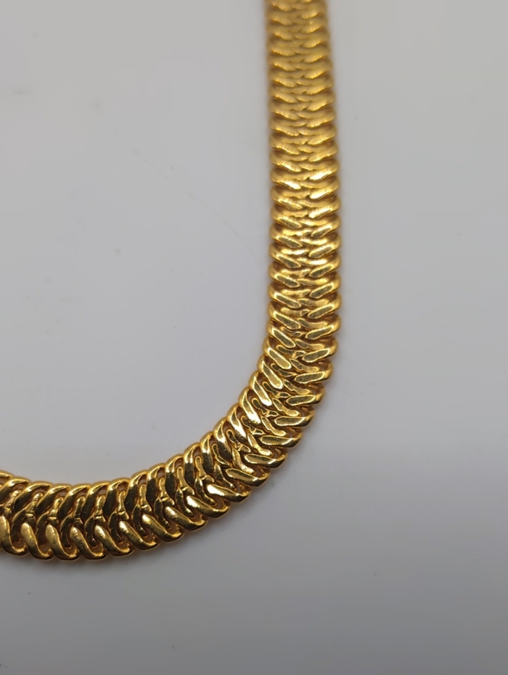 Napier Interlocking Herringbone Gold Tone Necklace - Picture 3 of 6